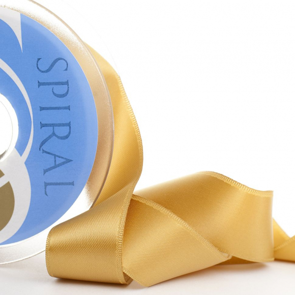 Лента атласная двусторонняя SAFISA, 11 мм, 25 м, цвет 54, бежево-золотистый