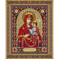 Набор для вышивания бисером ПАУТИНКА арт.Б-1091 Пр.Богородица Самонаписавшаяся 20х26 см