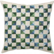 157454_Набор для вышивания подушки "Клетки"