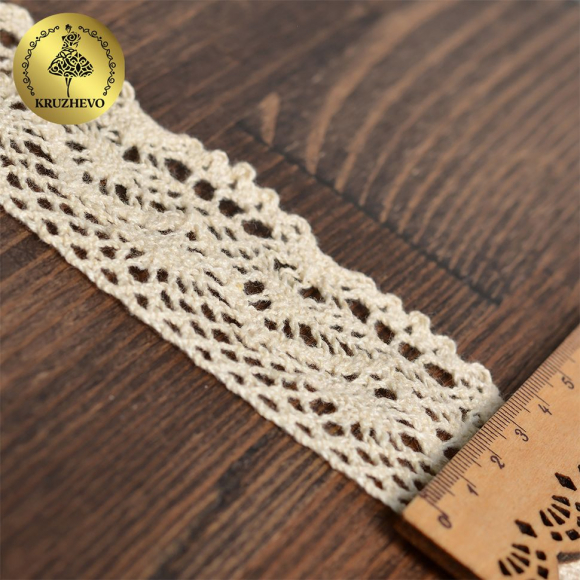 Тесьма вязаная KRUZHEVO 45мм TBY-5235 цв.36 св.бежевый уп.10м