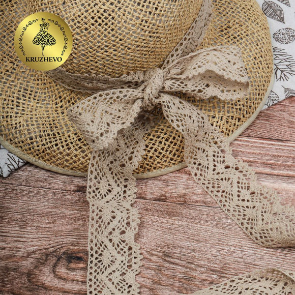 Тесьма вязаная KRUZHEVO 45мм TBY-5235 цв.36 св.бежевый уп.10м