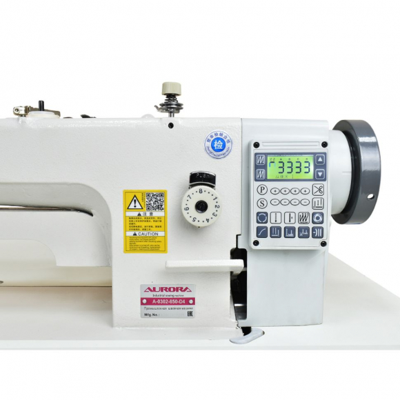 Промышленная швейная машина с шагающей лапкой и увеличенным вылетом рукава Aurora A-0302-850-D4 с прямым приводом и автоматическими функциями