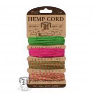 111090_Шнуры на блистере HEMPTIQUE #20 - 1 мм, 4 цвета по 9,1 м