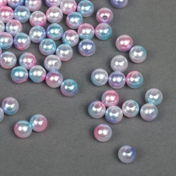 Бусины MAGIC 4 HOBBY круглые перламутр 8мм цв.микс уп.500г