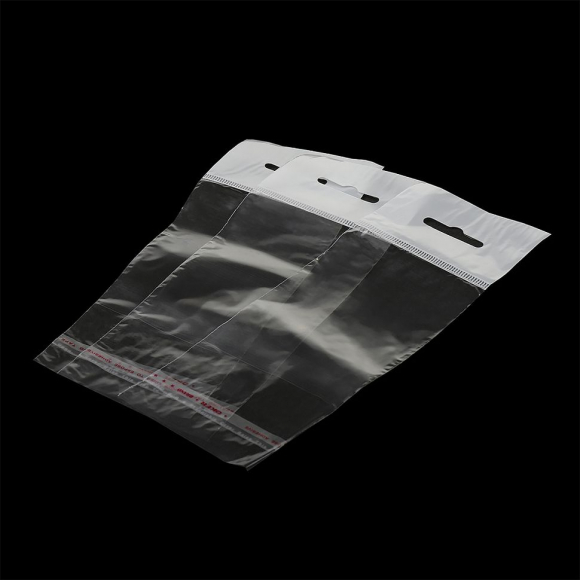 Пакет упаковочный полипропиленовый клеевой клапан (скотч) с еврослотом  7х20+5 35мкм цв. белый уп.100шт