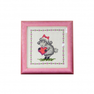 121567_Вышитая картина "Влюбленная овечка"