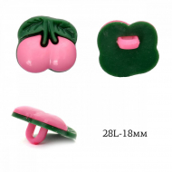 Пуговицы пластик Вишенка TBY.P-1428 цв.04 розовый 28L-18мм, на ножке, 200 шт