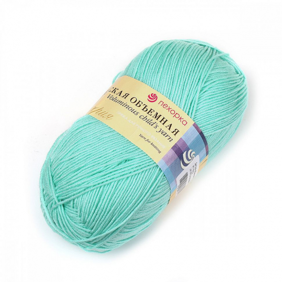 Пряжа для вязания ПЕХ Детская объёмная (100% микрофибра) 5х100г/400м цв.411 мята