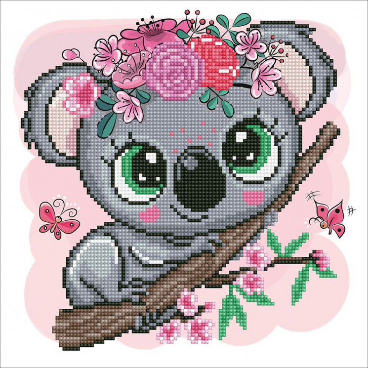 Кристальная мозаика на холсте ФРЕЯ арт.ALV-103 Коала Фрида 30х30 см