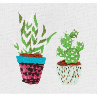Набор для вышивания PANNA Живая картина арт. JK-2208 Суккулент и кактус 3х6см