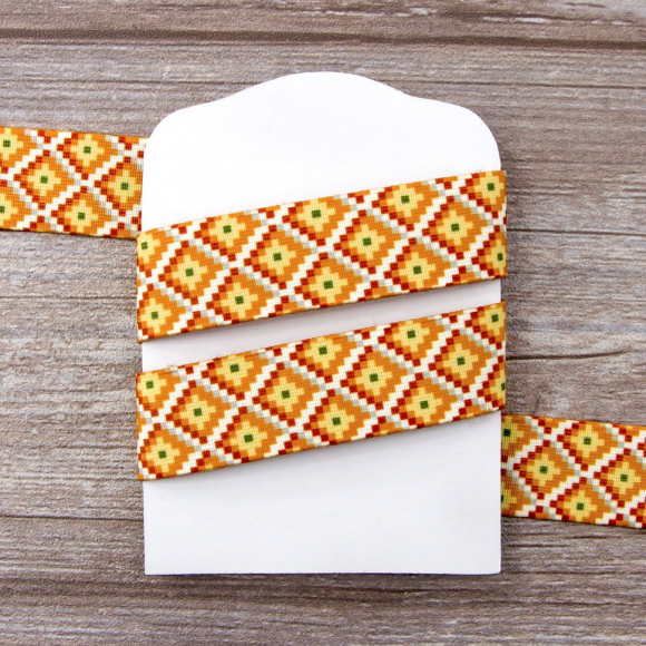 119997_Резинка декоративная, 30 мм, цвет горчичный, 10 м 119997_Резинка декоративная, 30 мм, цвет горчичный, 10 м