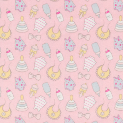 Ткани для пэчворка в рулонах МОЛОЧНЫЕ СНЫ ФЛАНЕЛЬ 112 см 100% хлопок (в метрах) МС-17 розовый