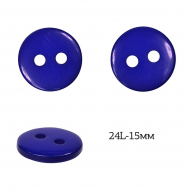 Пуговицы пластик арт.TBY.376.15.330 цв.330 т.синий, 24L-15мм, 2 прокола, 200шт