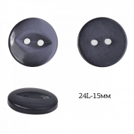 Пуговицы пластик арт.TBY.382.15.PGR цв.серый перламутр, 24L-15мм, 2 прокола, 200шт