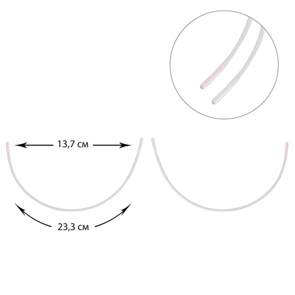 Косточки корсетные полукруг металл TBY-75414 13,7х23,3см уп.100шт