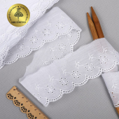 Кружево шитье KRUZHEVO арт.TBY.0160 шир.40мм цв.белый уп.13,71м