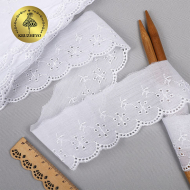 Кружево шитье KRUZHEVO арт.TBY.0160 шир.40мм цв.белый уп.13,71м