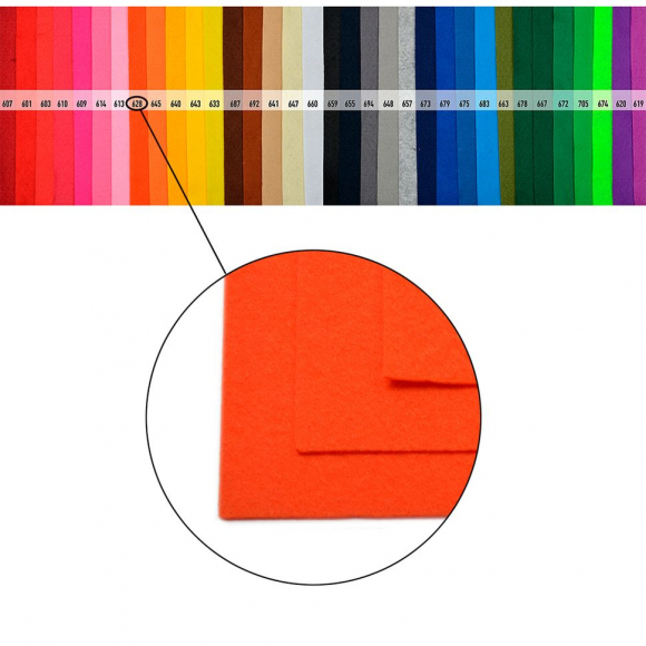 Фетр листовой мягкий Magic 4 Hobby 1мм 20х30см арт.FLT-S1 уп.10 листов цв.628 оранжевый