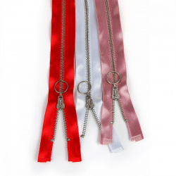 Молния MaxZipper мет. №5 никель атласная тесьма, 60 см уп.3цв х 4шт