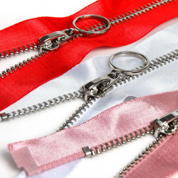 Молния MaxZipper мет. №5 никель атласная тесьма, 60 см уп.3цв х 4шт
