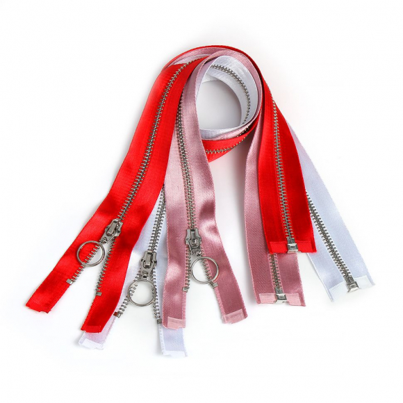 Молния MaxZipper мет. №5 никель атласная тесьма, 60 см уп.3цв х 4шт