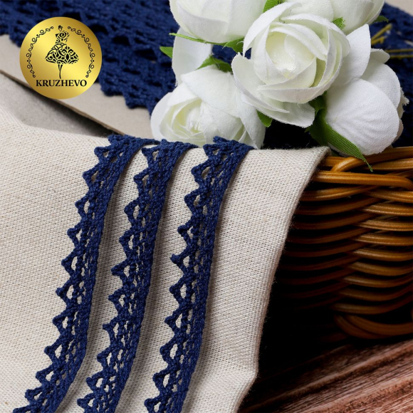 Тесьма вязаная KRUZHEVO 10мм TBY-5036.29 цв.29 т.синий уп.10м