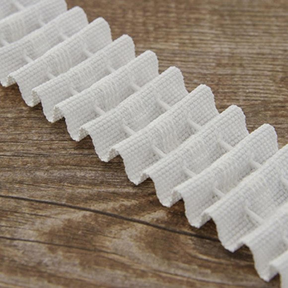 111805_Лента шторная белая, равномерная сборка, 29 мм, нарезка 5 м