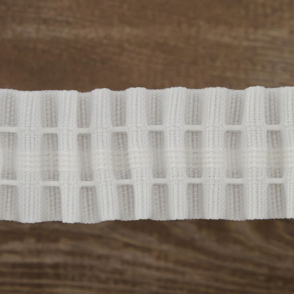 111805_Лента шторная белая, равномерная сборка, 29 мм, нарезка 5 м