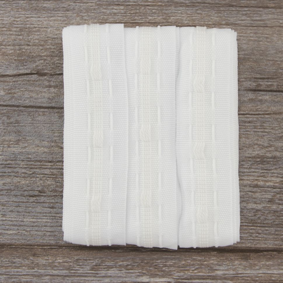 111805_Лента шторная белая, равномерная сборка, 29 мм, нарезка 5 м