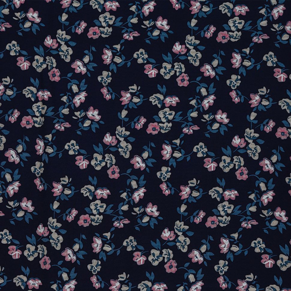 Ткань Штапель  TBY Vi-6.1 плот 110г/м2 100% вискоза шир. 145 см цв.6.1 синий рул.25м