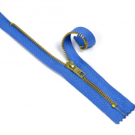 Молния MaxZipper джинсовая золото №5, 18см н/р цв.F213 васильковый уп.10шт