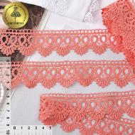 Кружево гипюр KRUZHEVO арт.TR.8GB0784 шир.40мм цв.08 розовый, уп.9м