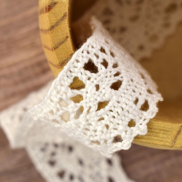 Хлопковое кружево, 26 мм, цвет белый