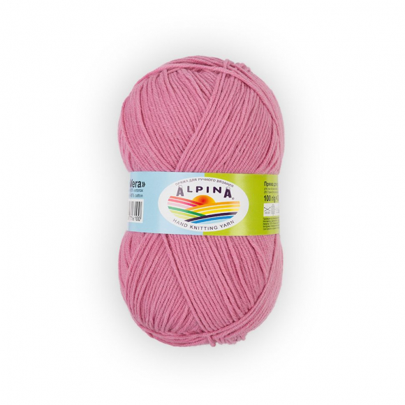 Пряжа ALPINA VERA (55% акрил, 45% хлопок) 5х100г/280м цв.44 розовый Пряжа ALPINA VERA (55% акрил, 45% хлопок) 5х100г/280м цв.44 розовый