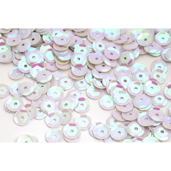 Пайетки россыпью арт.TBY-FLK032 8мм цв.99 белый уп.50г