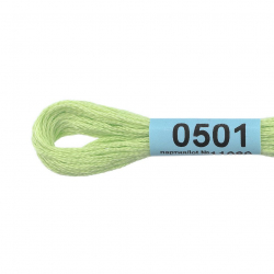 Нитки для вышивания Gamma мулине (0207-0819) 100% хлопок 24 x 8 м цв.0501 св.салатовый