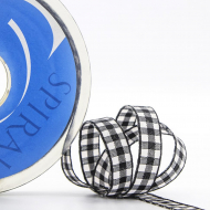 23967_Лента с рисунком клетка SAFISA, 11 мм, 25 м, цвет 01, черный