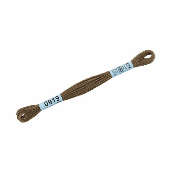 Нитки для вышивания Gamma мулине (0820-3070) 100% хлопок 24 x 8 м цв.0919 т.серый хаки