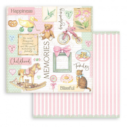 179965_Бумага двухсторонняя для скрапбукинга "DayDream bear and accessories"