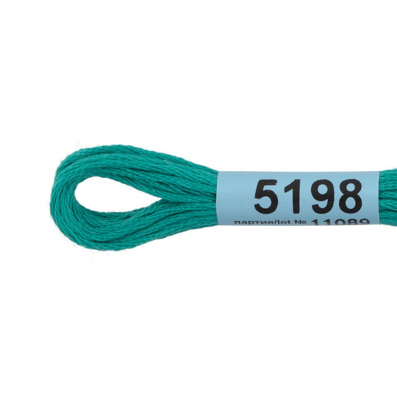 Нитки для вышивания Gamma мулине (3173-6115) 100% хлопок 24 x 8 м цв.5198 т.бирюзовый