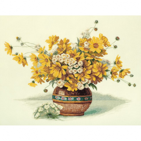 Набор для вышивания PANNA арт. C-7160 Букет с желтыми цветами 38х31 см