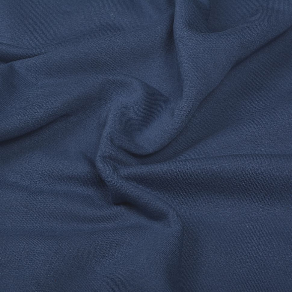 Ткань трикотаж Футер 2х нитка начес хлопок 190г опененд 100+100 индиго 19-4030 уп.10м