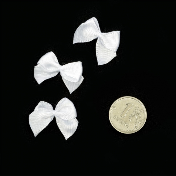 Бантики пришивные арт.MJ.RF.071.01 1см цв.01 белый уп.100шт