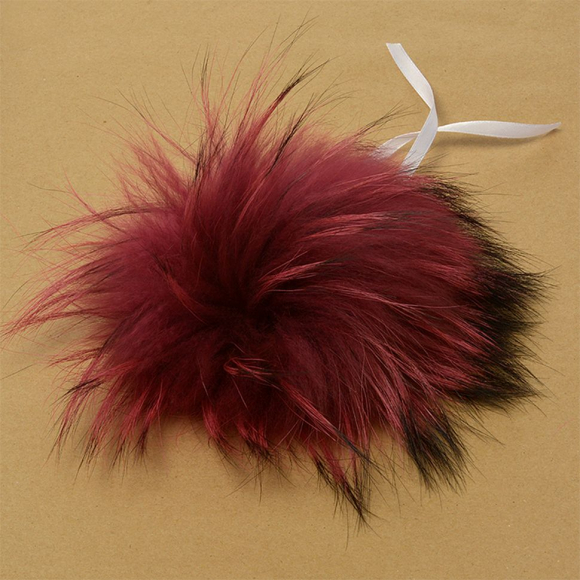 Помпон натуральный арт.RUS.PNE11 Енот 18-20см цв.азалия А