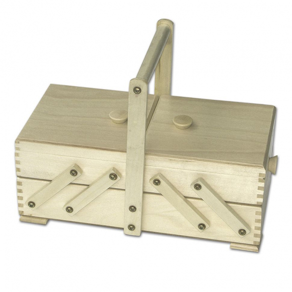 175405_Шкатулка для рукоделия, бук, 2 этажа, светлый