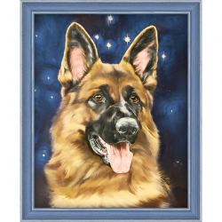 Набор для изготовления картин АЛМАЗНАЯ ЖИВОПИСЬ арт.АЖ.1539 Портрет овчарки 20х25 см