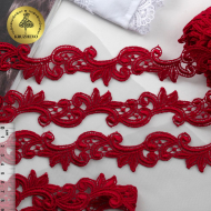 Кружево гипюр KRUZHEVO арт.TR.16GB0352 шир.40мм цв.7 бордо уп.9м