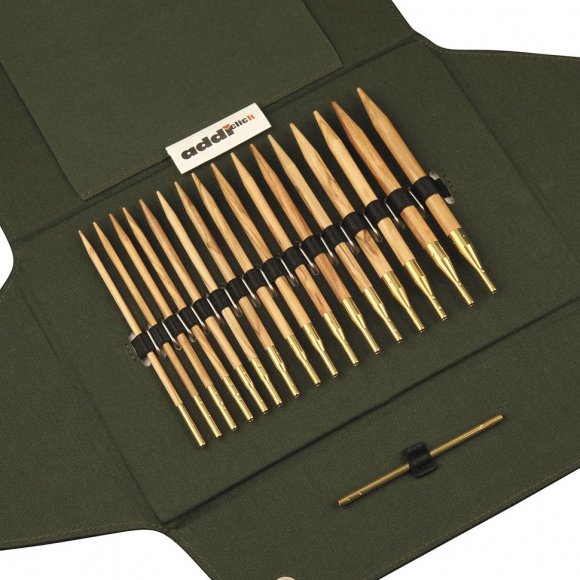 100997_Набор круговых спиц из оливкового дерева со сменными лесками addiClick Nature Olive