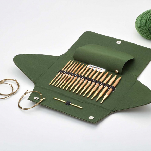 100997_Набор круговых спиц из оливкового дерева со сменными лесками addiClick Nature Olive