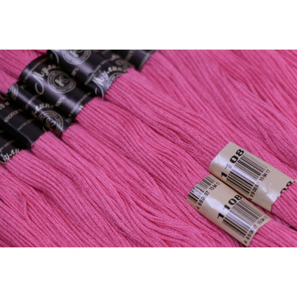Нитки мулине цв.1108 ярк.розовый 12х10м С-Пб